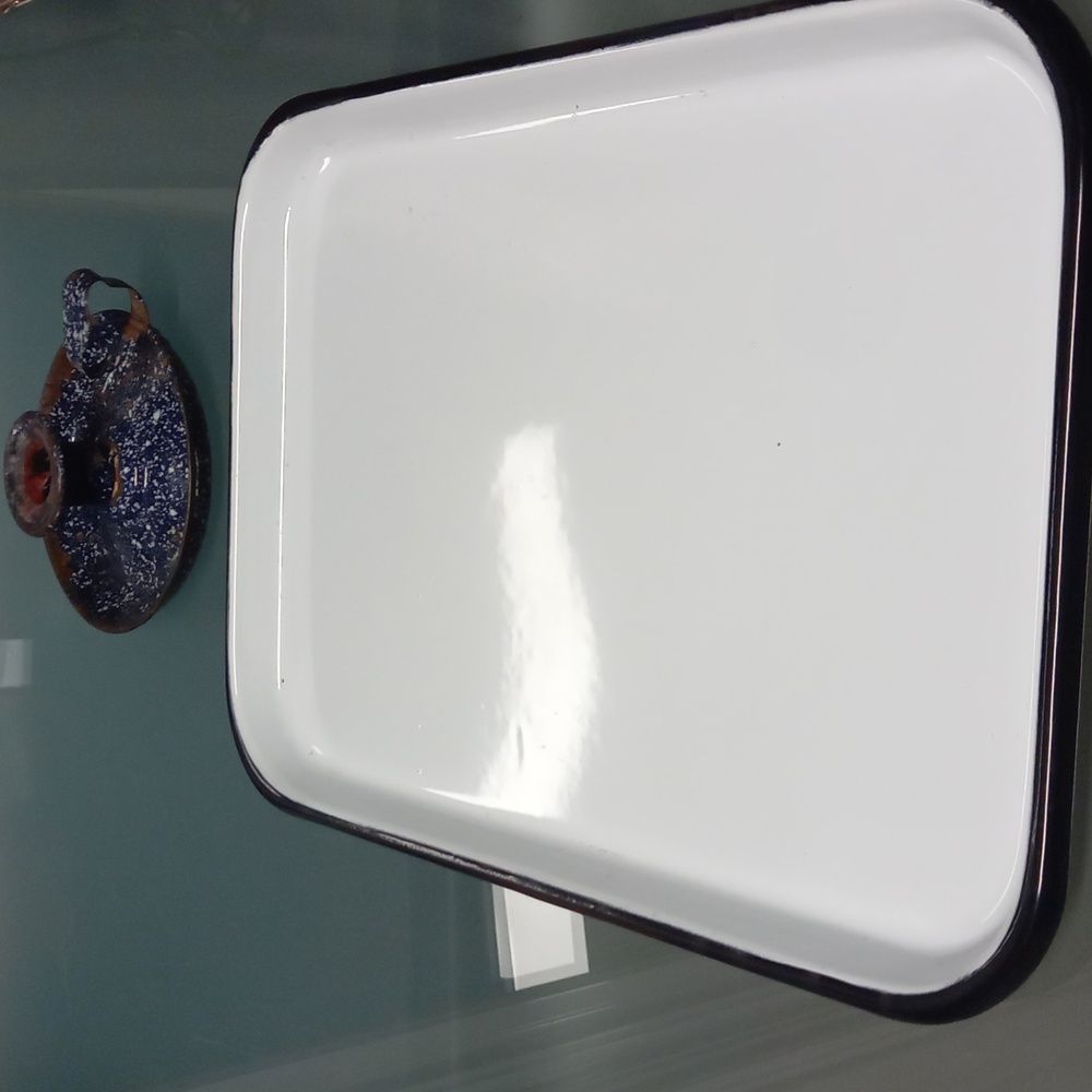 Vintage Butcher enamel palette tray